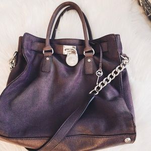 Michael Kors purple leather handbag